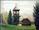 Црква брвнара  - Мало Блашко (уље на платну)